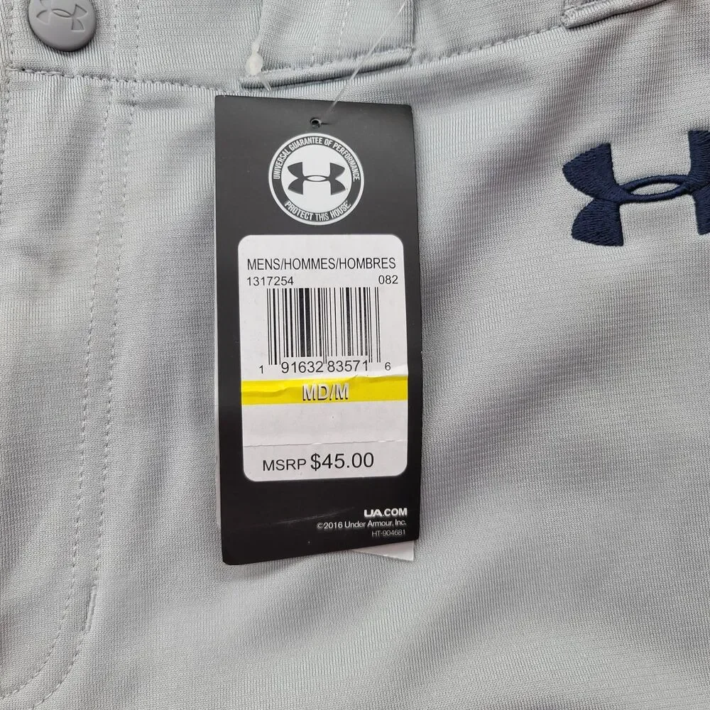 NWT Under Armour Men's Medium Gray Relaxed Fit Baseball Pants Athletic